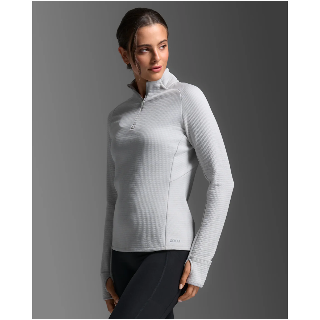 2XU Ignition Hyper-Haptic 1/4 Zip Womens APPAREL - Womens Jackets HARBOR MIST/WHITE REFLECTIVE