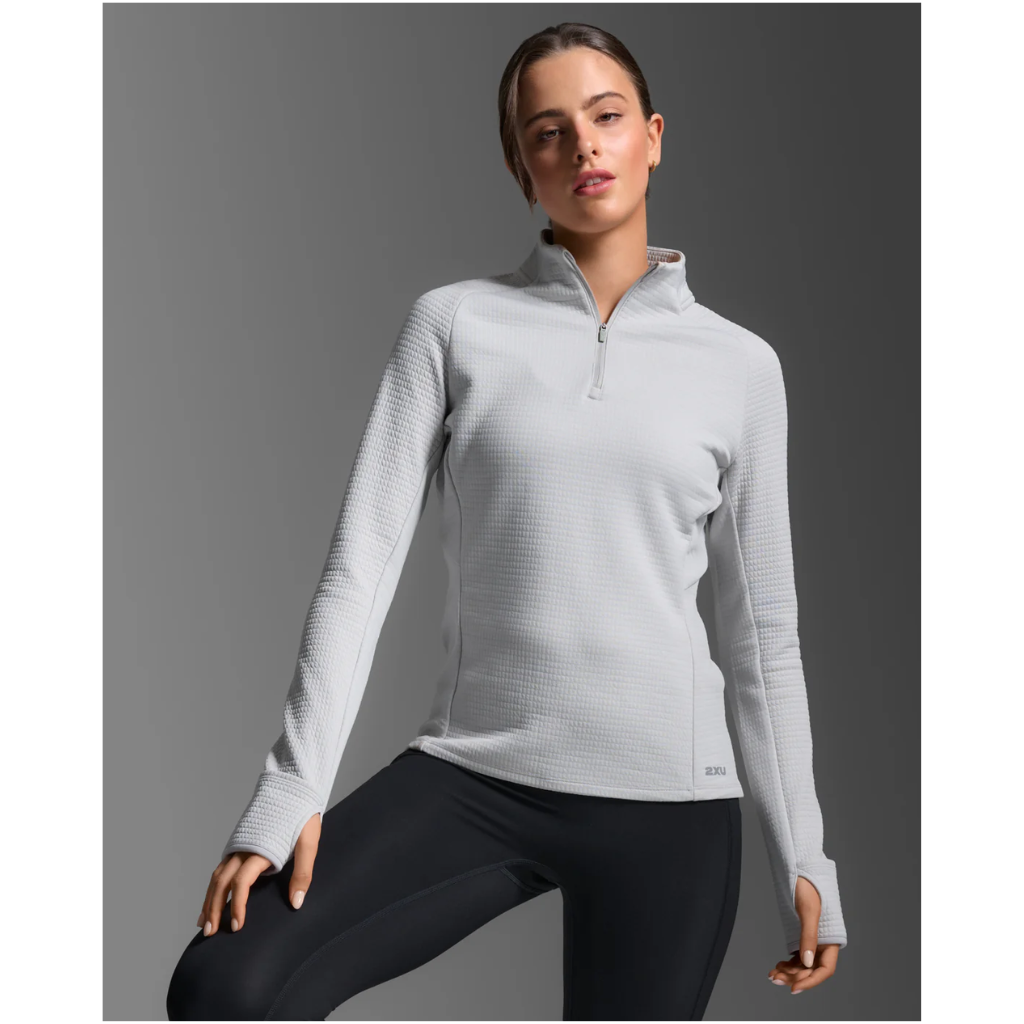 2XU Ignition Hyper-Haptic 1/4 Zip Womens APPAREL - Womens Jackets HARBOR MIST/WHITE REFLECTIVE