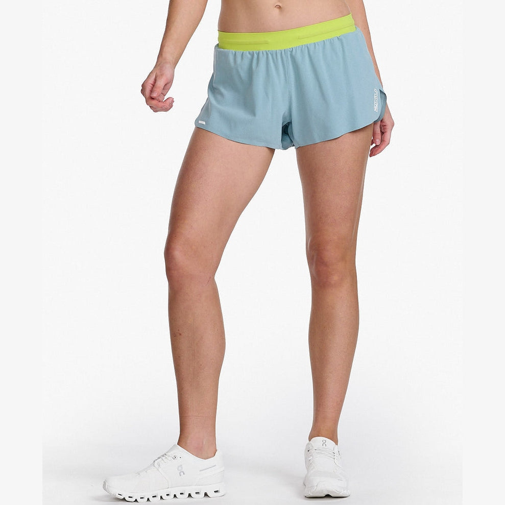 2XU Light Speed 3 Inch Shorts Womens APPAREL - Womens Shorts CHAMBRAY/VOLT