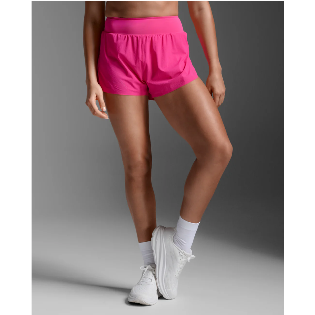 2XU Light Speed Hi-Rise 3 Inch Womens APPAREL - Womens Shorts FUCHSIA/FUCHSIA REFLECTIVE