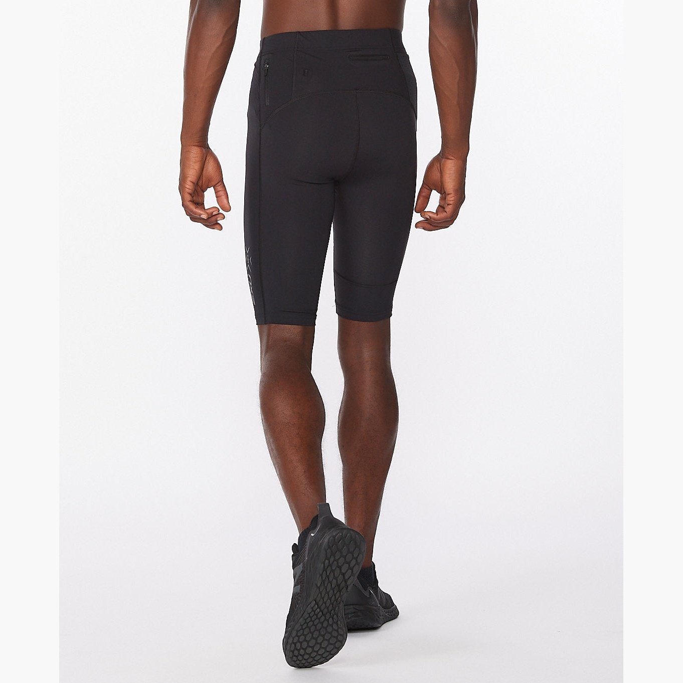2XU Light Speed React Compression Shorts Mens APPAREL - Mens Compression BLACK / WHITE REFLECTIVE