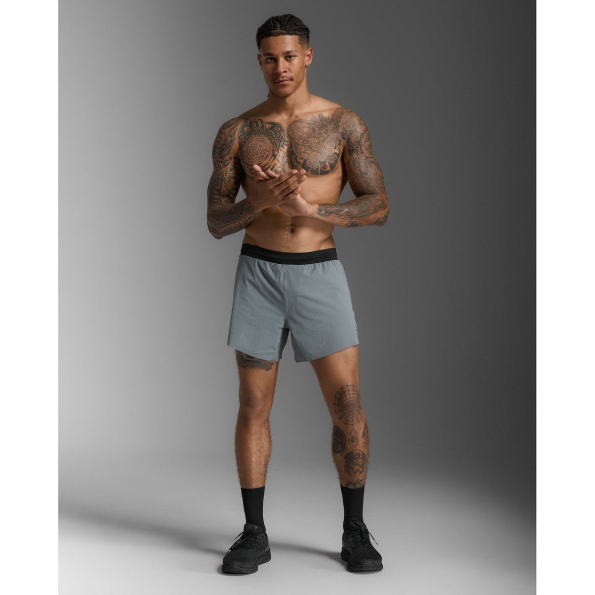 2XU Light Speed Stash 5 Inch Short Mens APPAREL - Mens Shorts DARK SAGE/BLACK REFLECTIVE