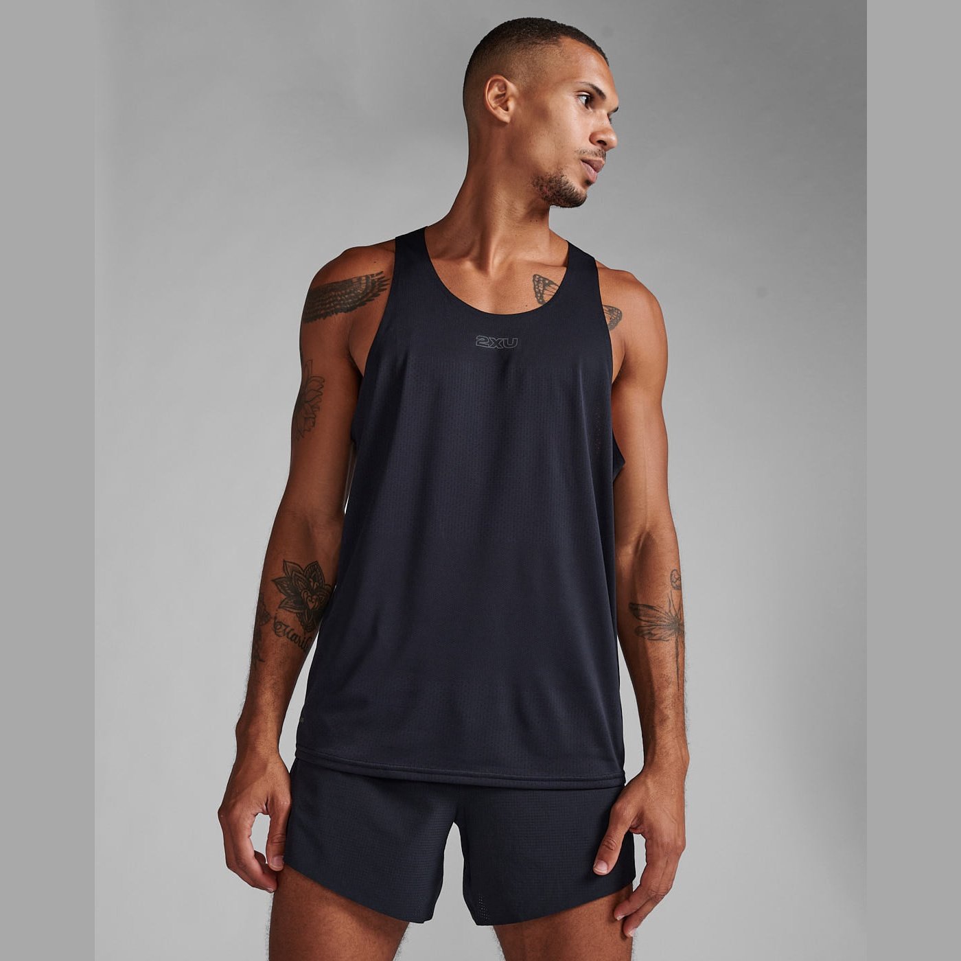 2XU Light Speed Tech Singlet Mens APPAREL - Mens Singlets BLACK/BLACK