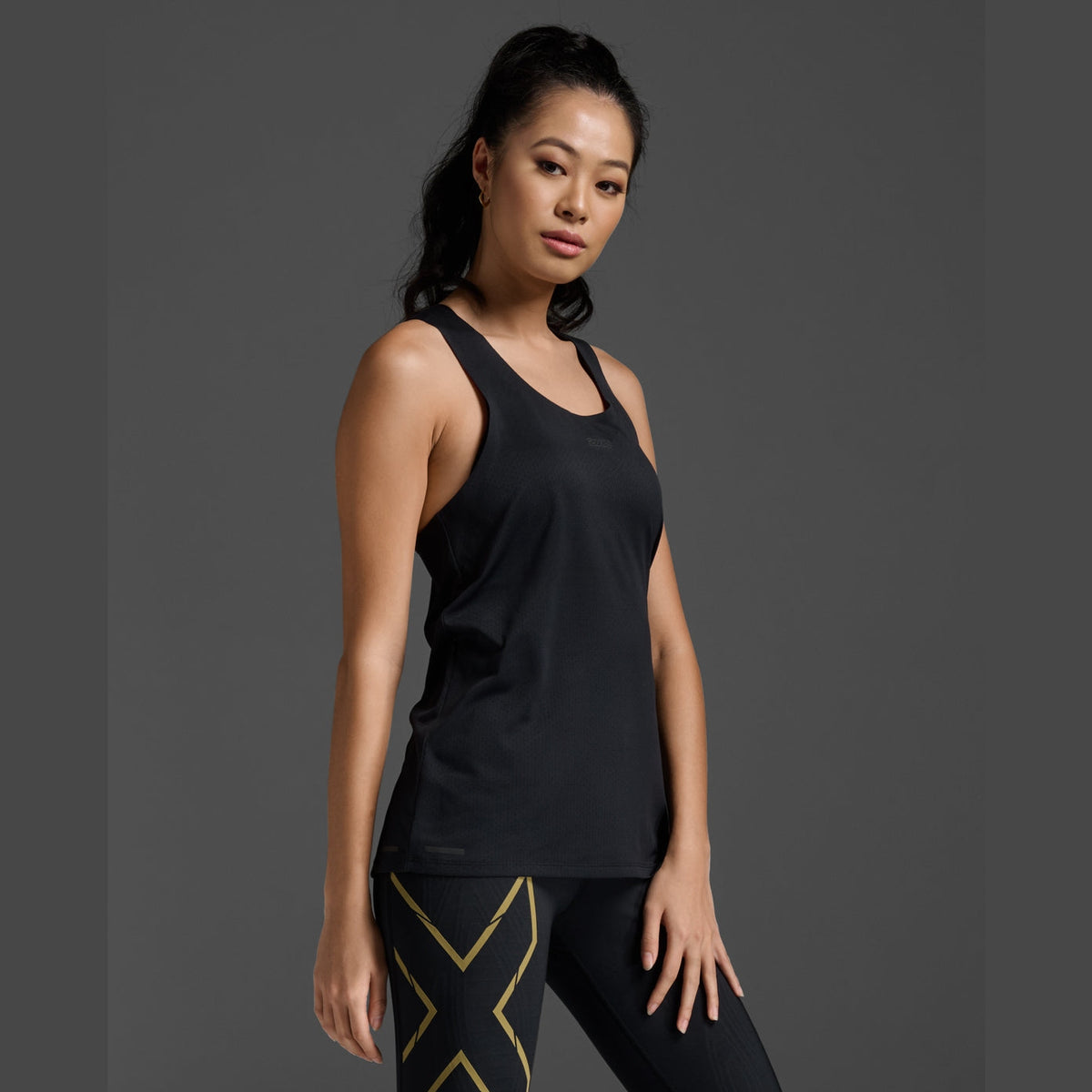 2XU Light Speed Tech Singlet Womens APPAREL - Womens Tanks 2024 BLACK/BLACK REFLECTIVE