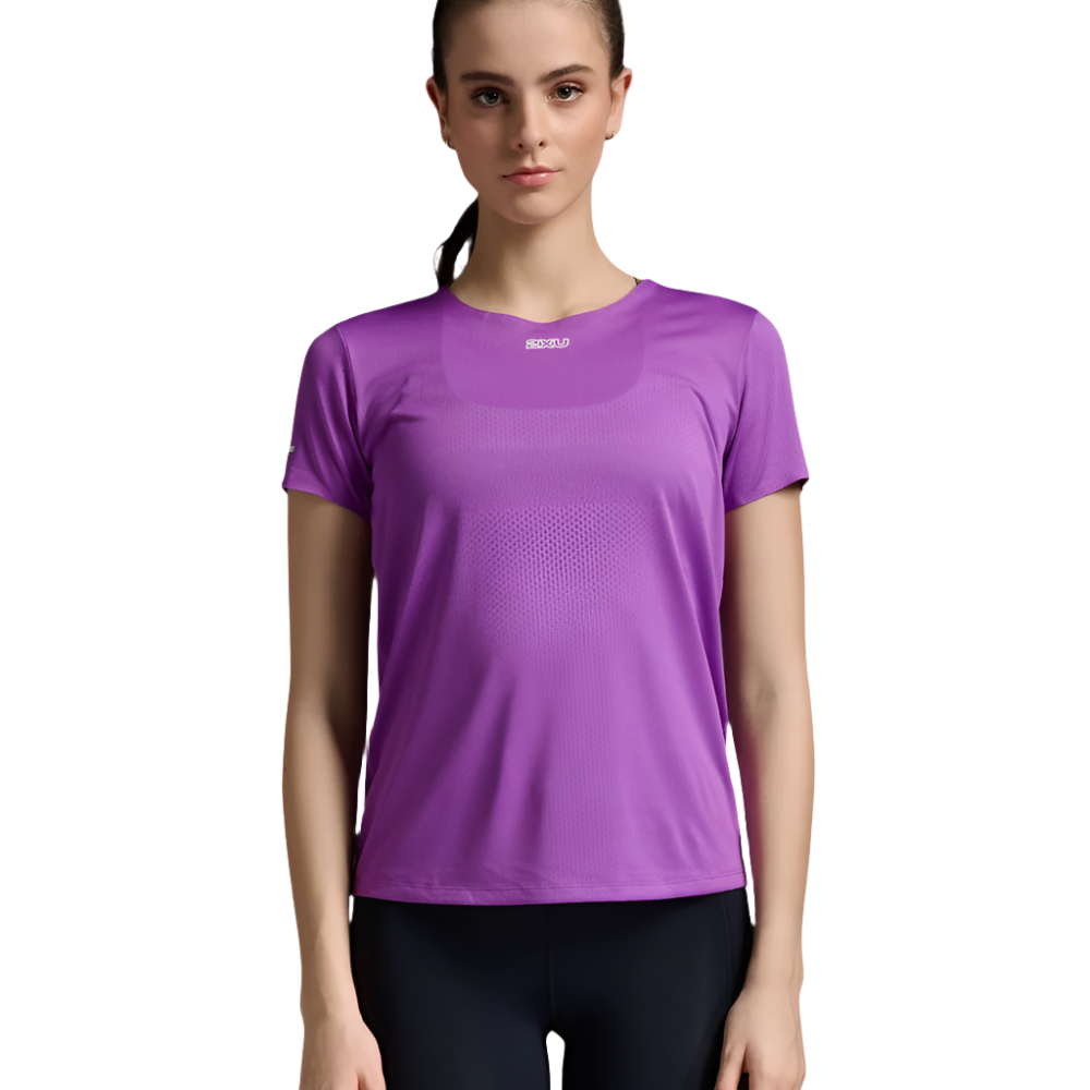 2XU Light Speed Tech Tee Womens APPAREL - Womens T-Shirts THISTLE/WHITE REFLECTIVE