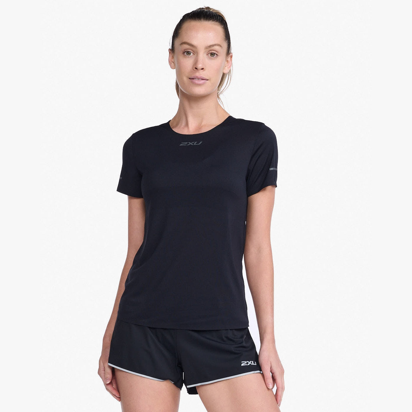 2XU Light Speed Tech Tee Womens APPAREL - Womens T-Shirts BLACK/BLACK REFLECTIVE