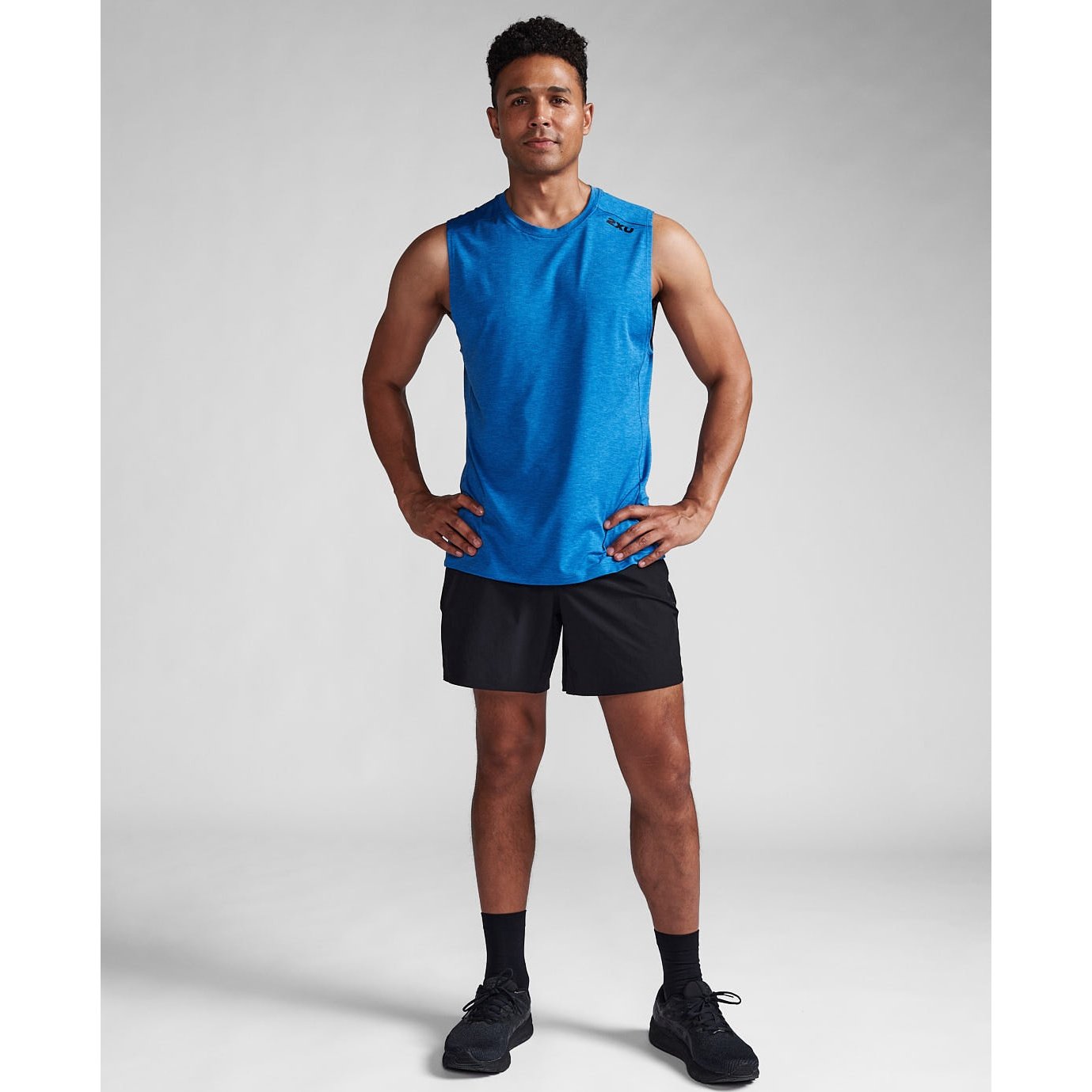 2XU Motion Tank Mens APPAREL - Mens Tanks ELECTRIK/ BLACK