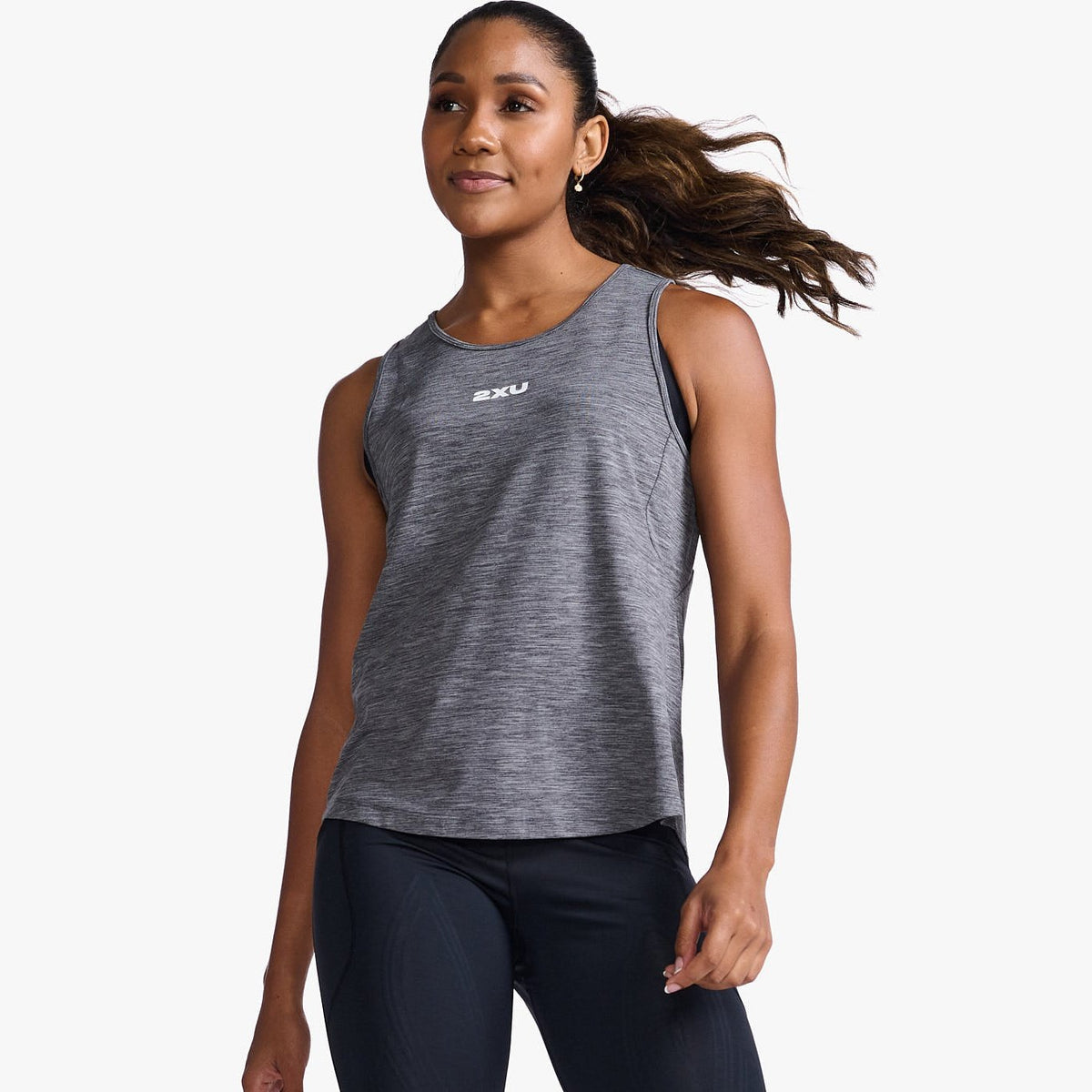 2XU Motion Tank Womens APPAREL - Womens Tanks HABOUR MIST/WHITE