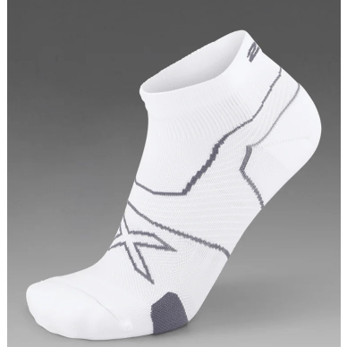 2XU Vectr Cushion 1/4 Crew Sock GEAR - Socks WHITE/GREY