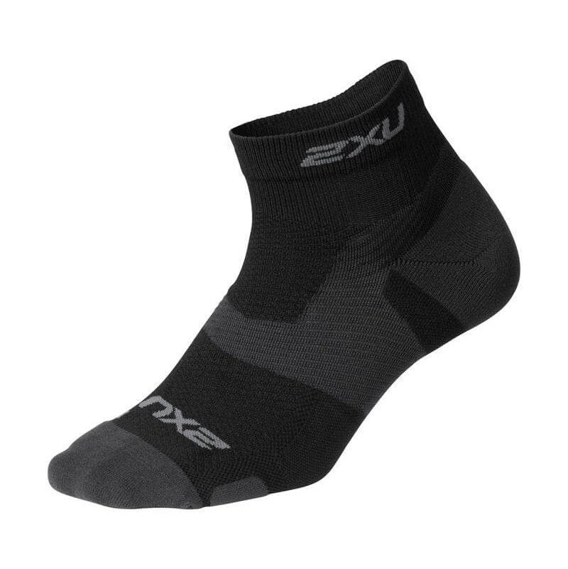 2XU Vectr Light Cushion 1/4 Crew Socks GEAR - Socks BLACK/TITANIUM