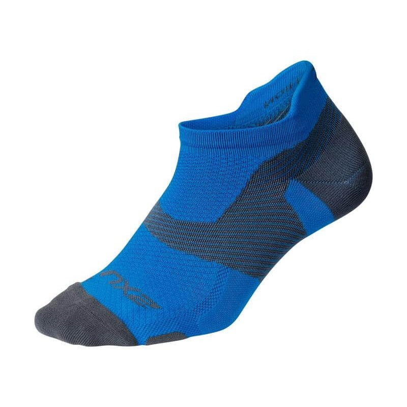 2XU Vectr Light Cushion No Show Socks GEAR - Socks VIBRANT BLUE/GREY