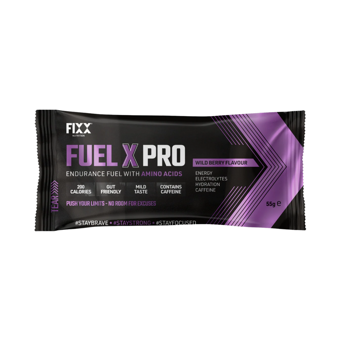 FIXX NUTRITION - Fuel X Pro Endurance Fuel NUTRITION - Energy and Recovery Gels WILD BERRY/CAFFEINE