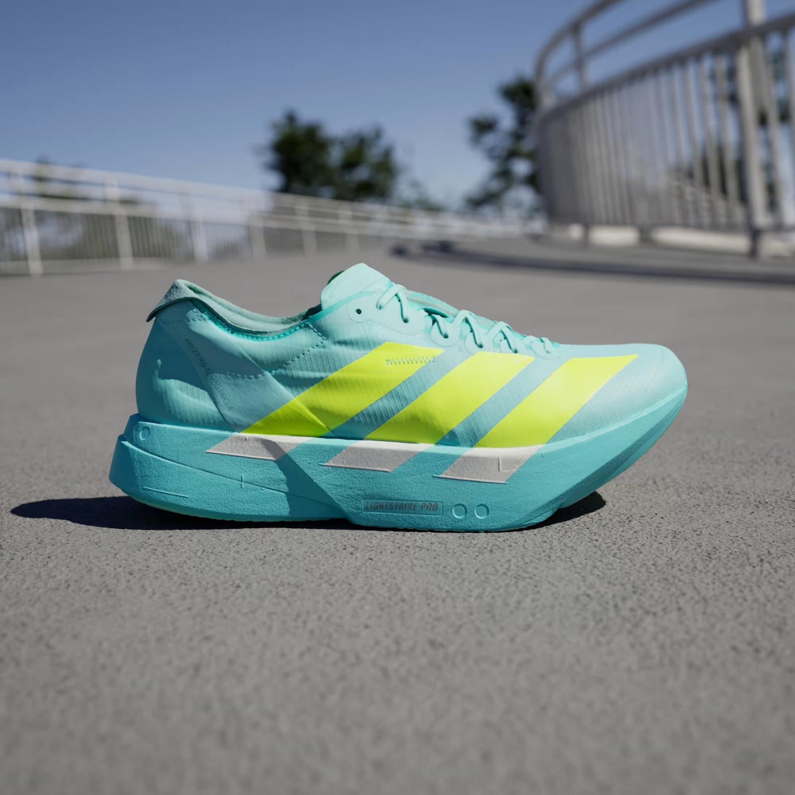 ADIDAS Adizero Adios Pro 4 Mens FOOTWEAR - Mens Carbon Plate FLASH AQUA/LUCID LEMON/MINT
