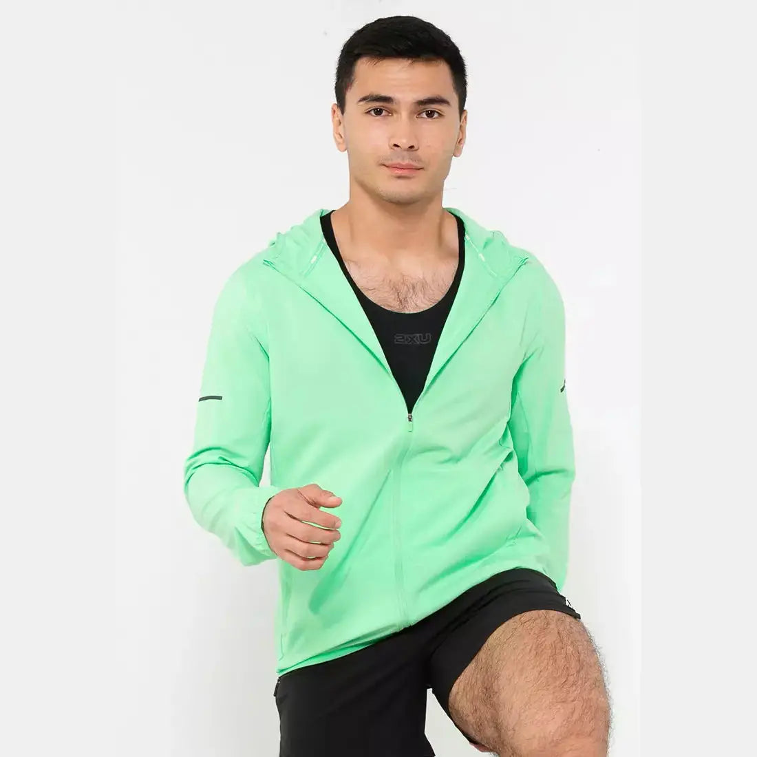 2XU Aero Jacket Mens APPAREL - Mens Jackets SPRING GREEN/BLACK REFLECTIVE