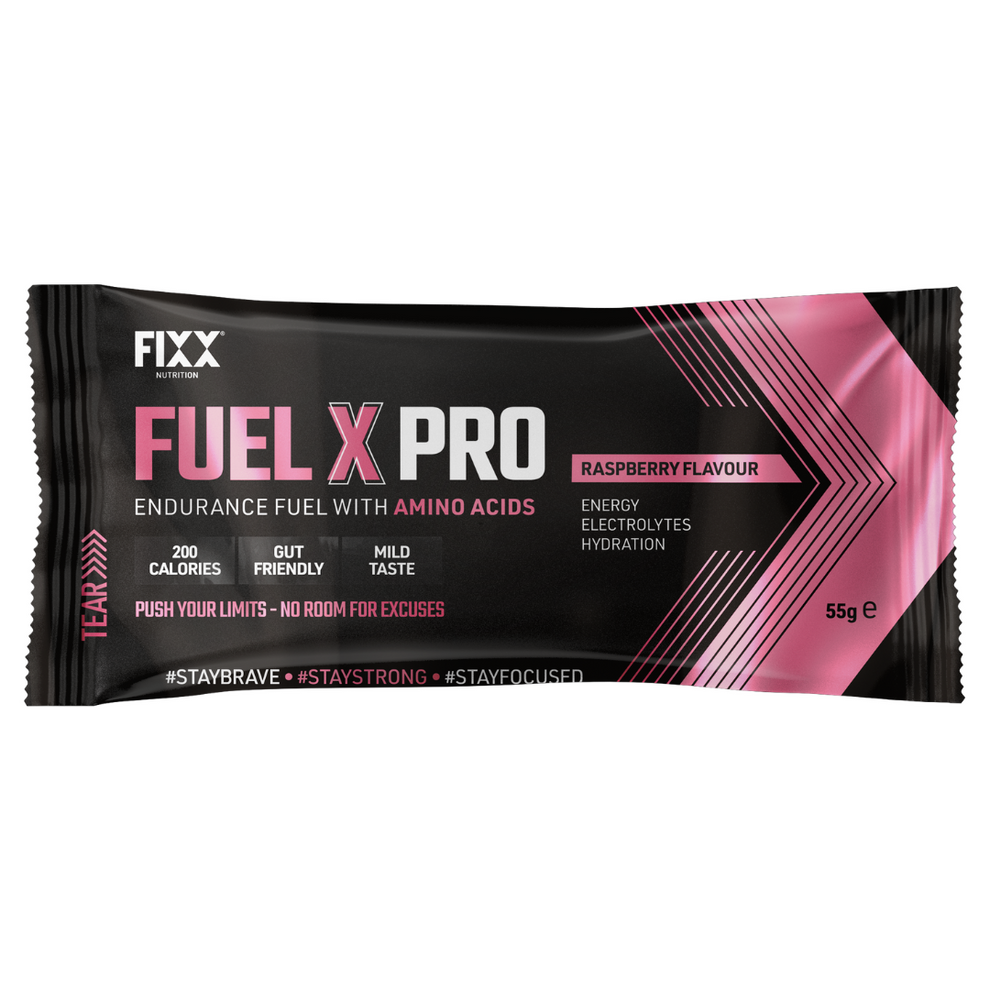 FIXX NUTRITION - Fuel X Pro Endurance Fuel NUTRITION - Energy and Recovery Gels RASPBERRY