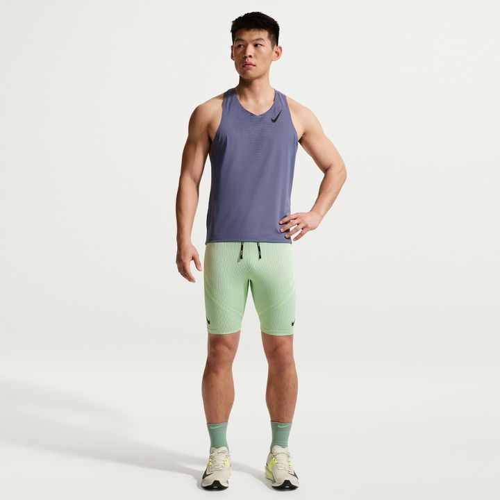 NIKE Dri-FIT ADV AeroSwift 1/2 Tights Mens APPAREL - Mens Shorts LIME BLAST/STEAM/LIGHT SILVER/BLACK