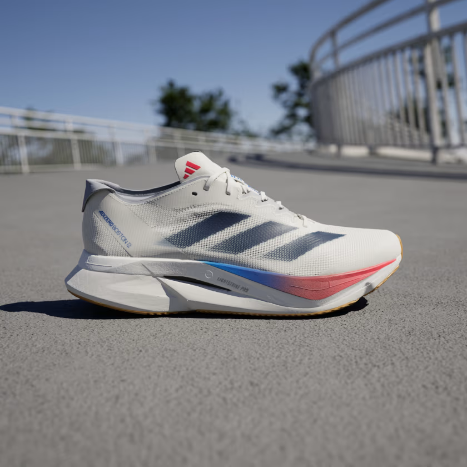 ADIDAS Boston 12 Mens FOOTWEAR - Mens Everyday Training CORE WHITE/DARK BLUE/PURE RUBY