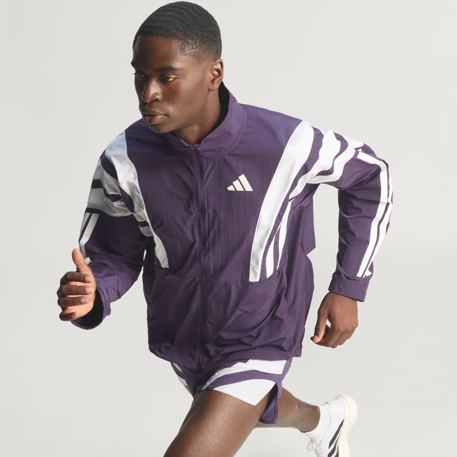 ADIDAS Adizero NYC Running Jacket Men's APPAREL - Mens Jackets AURORA PLUM