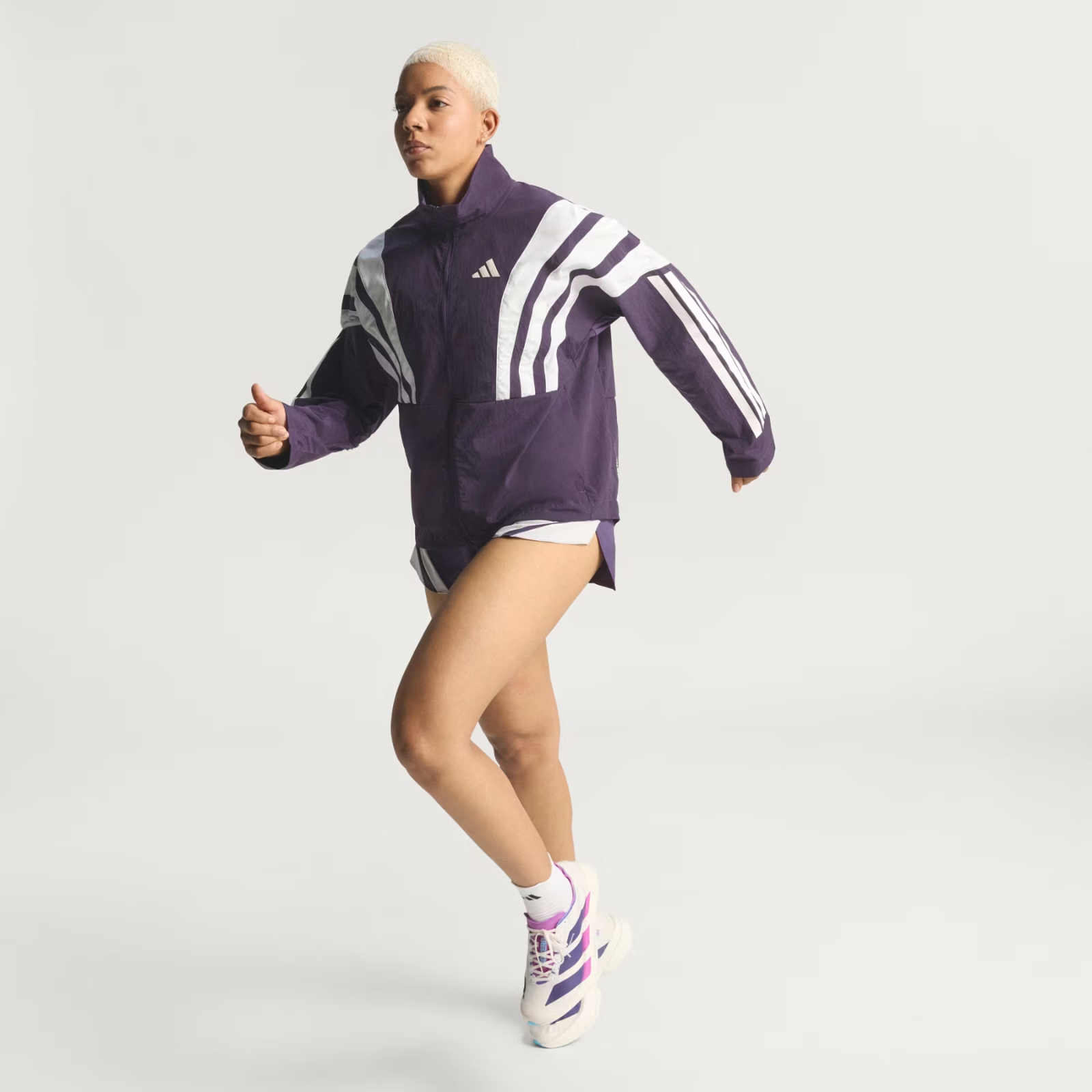 ADIDAS Adizero NYC Running Jacket Women's APPAREL - Womens Jackets AURORA PLUM