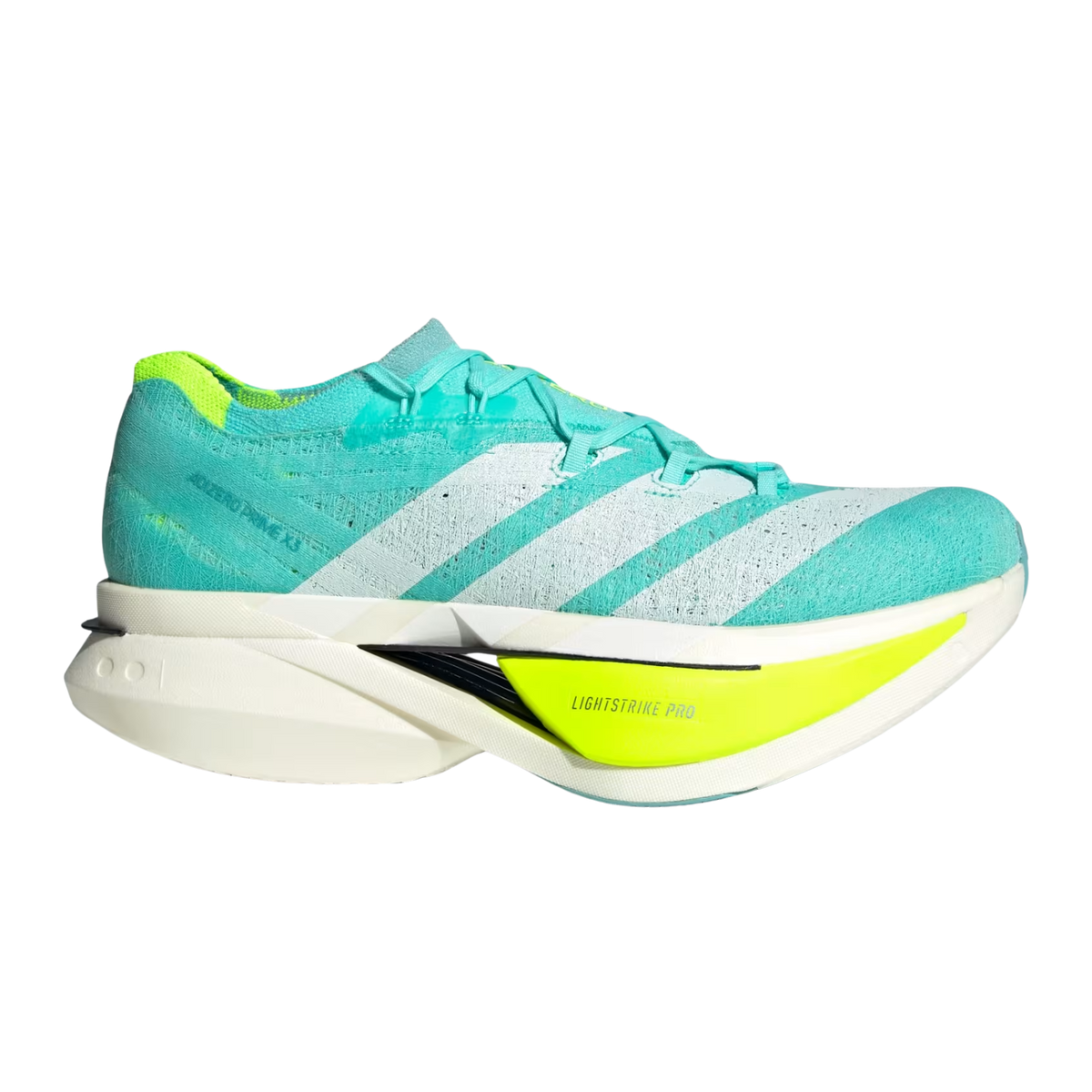 ADIDAS Adizero Prime X 3 Strung Unisex FOOTWEAR - Unisex Carbon Plate FLASH AQUA/LUCID LEMON