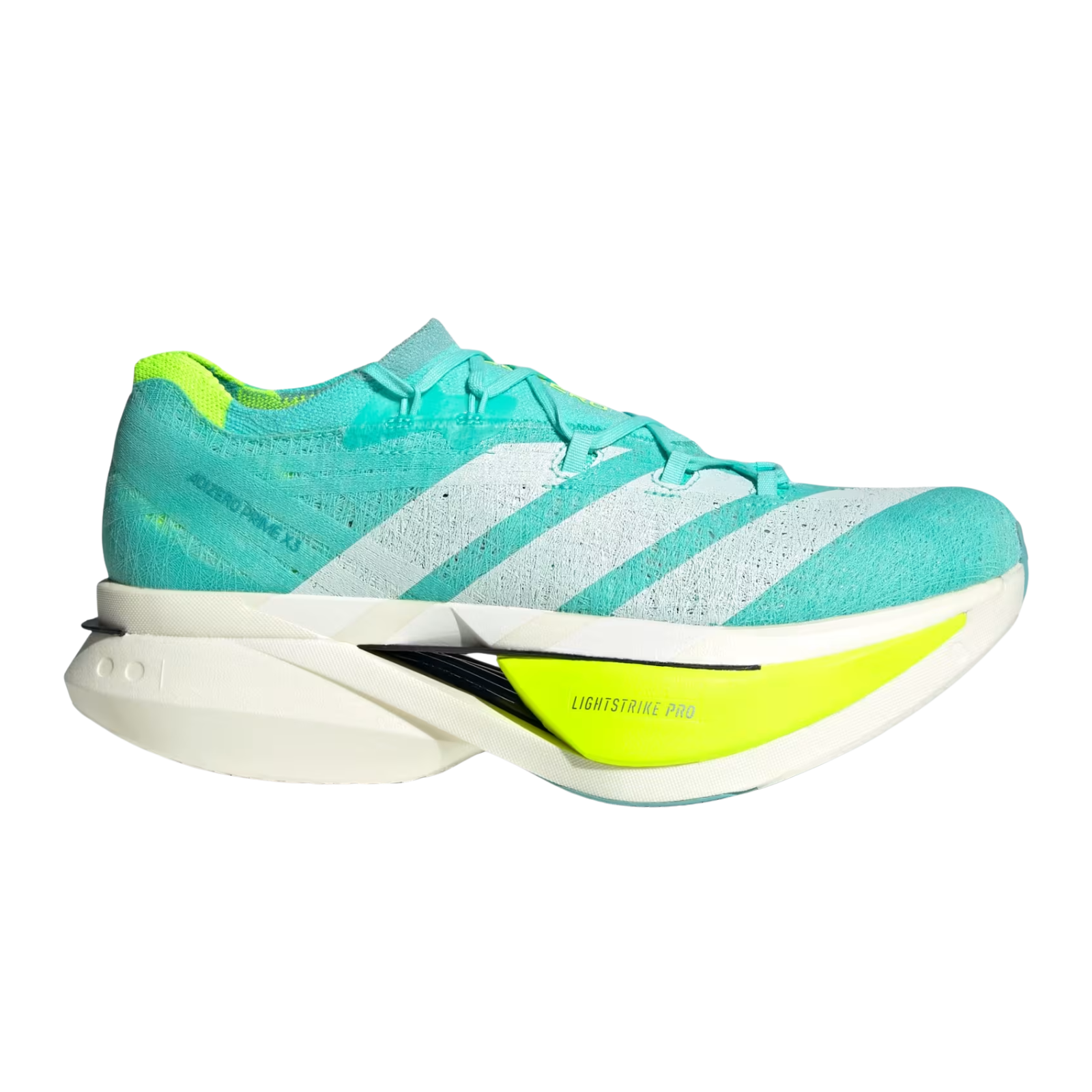 ADIDAS Adizero Prime X 3 Strung Unisex FOOTWEAR - Unisex Carbon Plate FLASH AQUA/LUCID LEMON