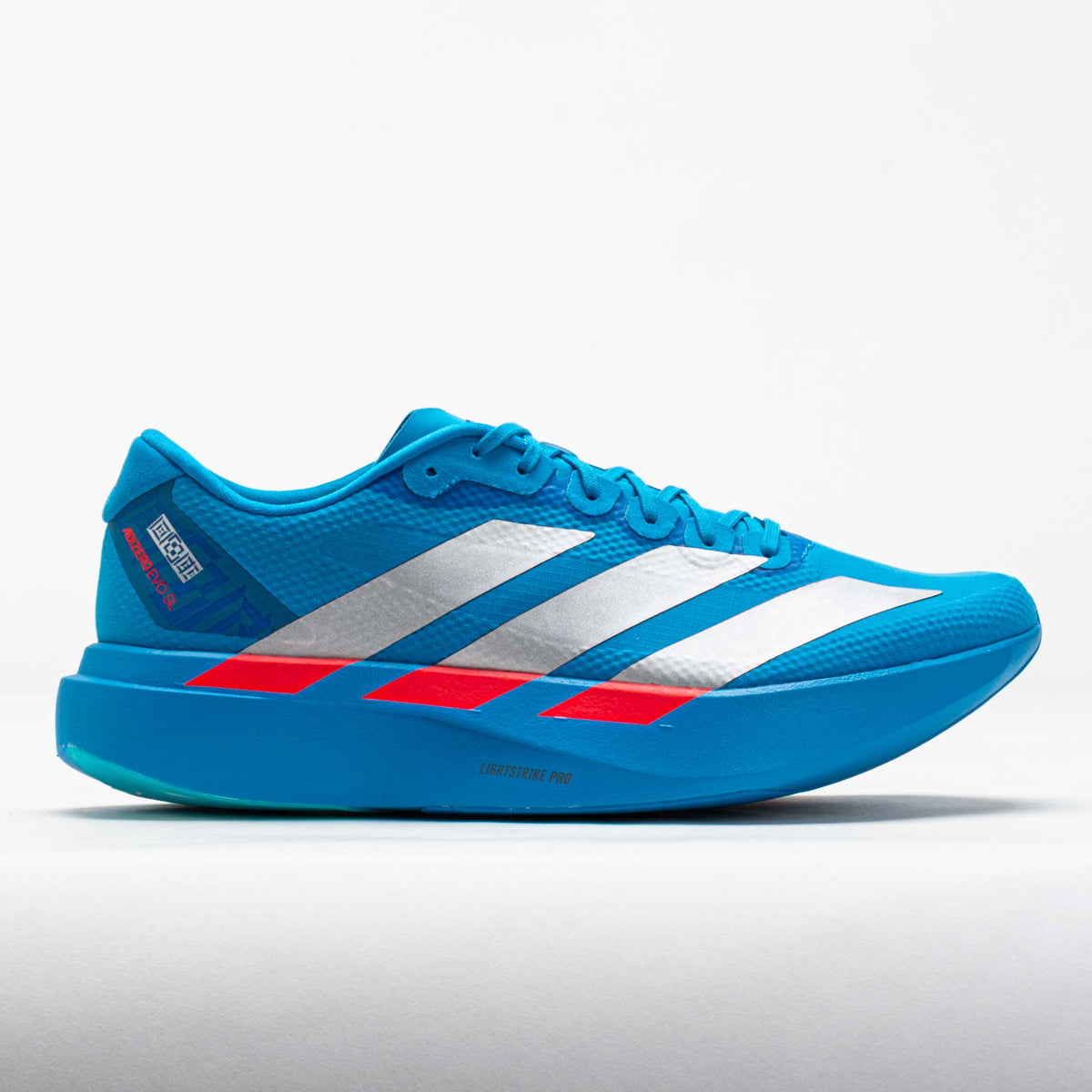 ADIDAS Evo SL Woven Mens FOOTWEAR - Mens Lightweight SOLAR BLUE/SILVER METALLIC/LUCID RED