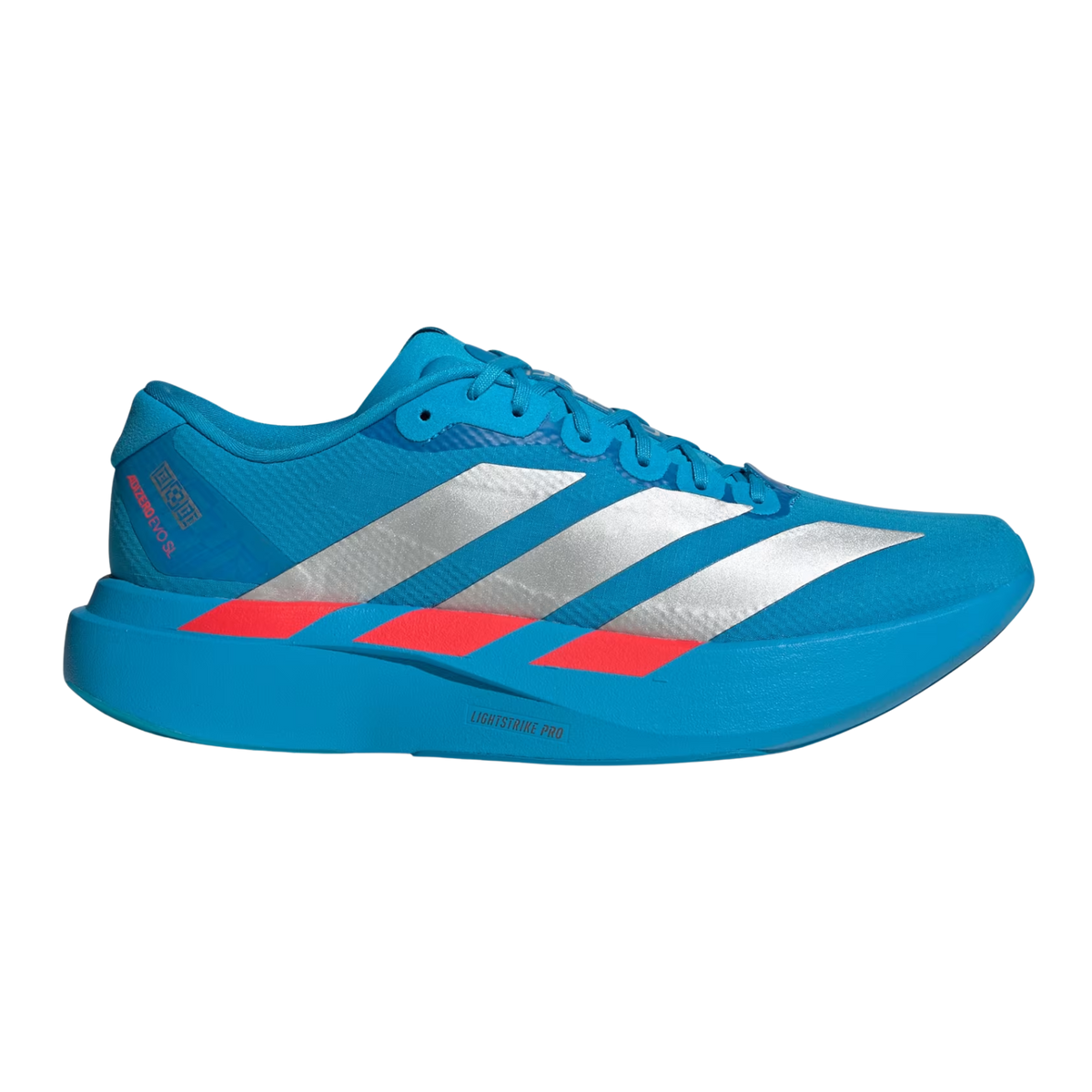 ADIDAS Evo SL Woven Womens FOOTWEAR - Womens Lightweight SOLAR BLUE/SILVER METALLIC/LUCID RED