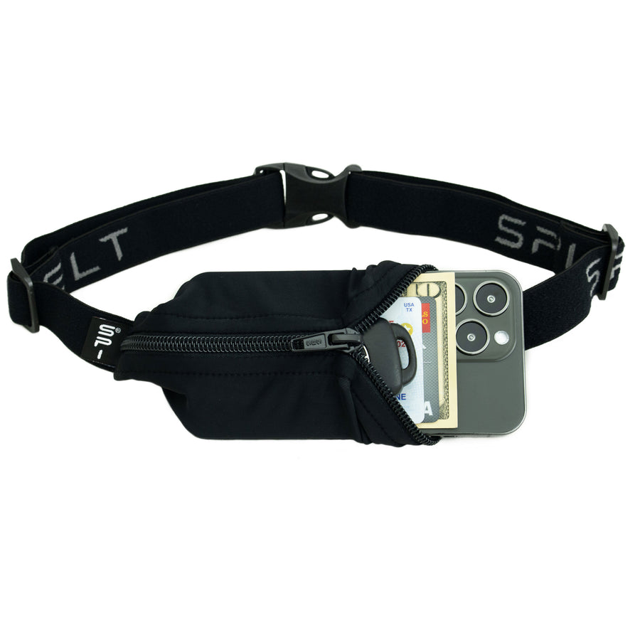 SPIbelt Original Running Belt GEAR - Carriers BLACK/BLACK ZIPPER