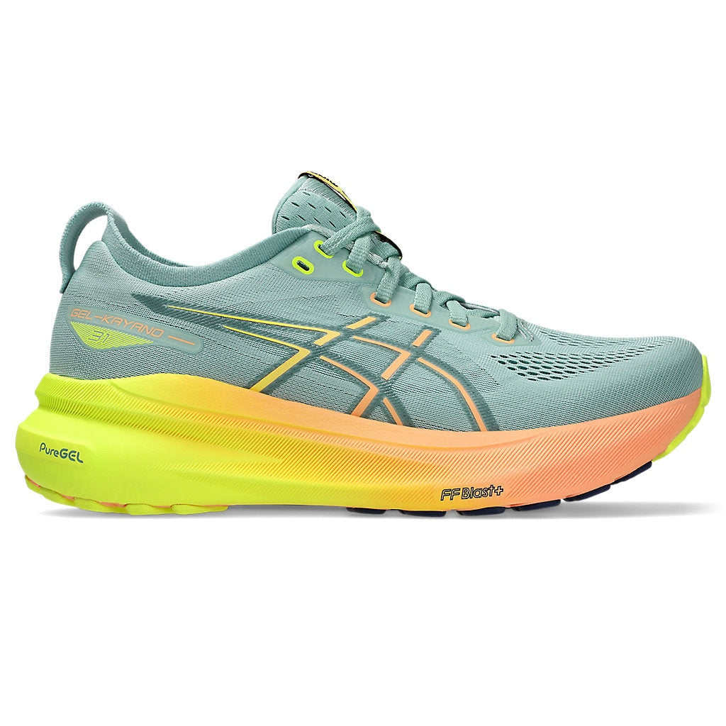 ASICS Gel-Kayano 31 Paris Womens FOOTWEAR - Womens Stability Cushioned LIGHT CELADON/SAFETY YELLOW