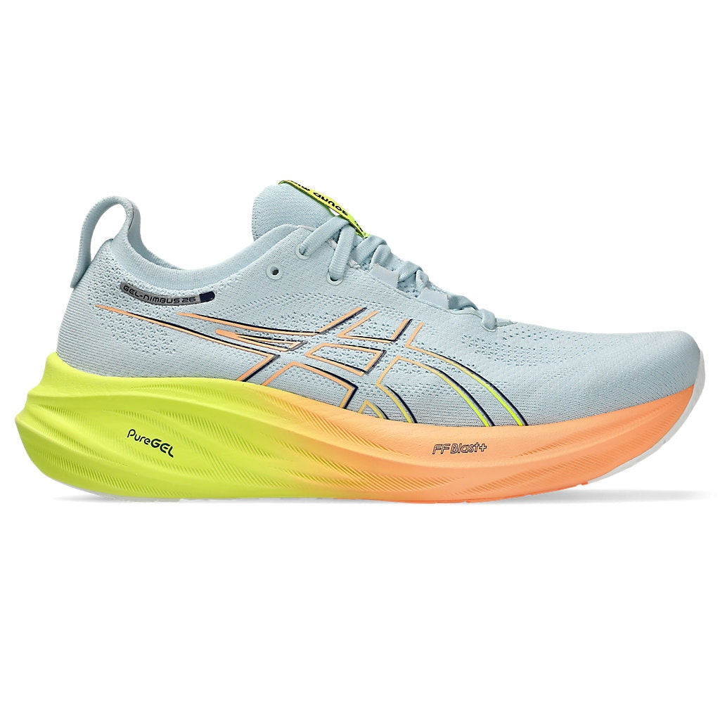 ASICS Gel-Nimbus 26 Paris Mens FOOTWEAR - Mens Neutral Cushioned COOL GREY/SAFETY YELLOW