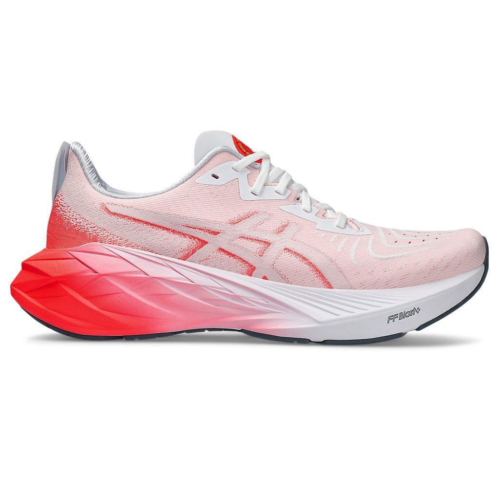ASICS Novablast 4 Mens FOOTWEAR - Mens Neutral Cushioned WHITE/SUNRISE RED