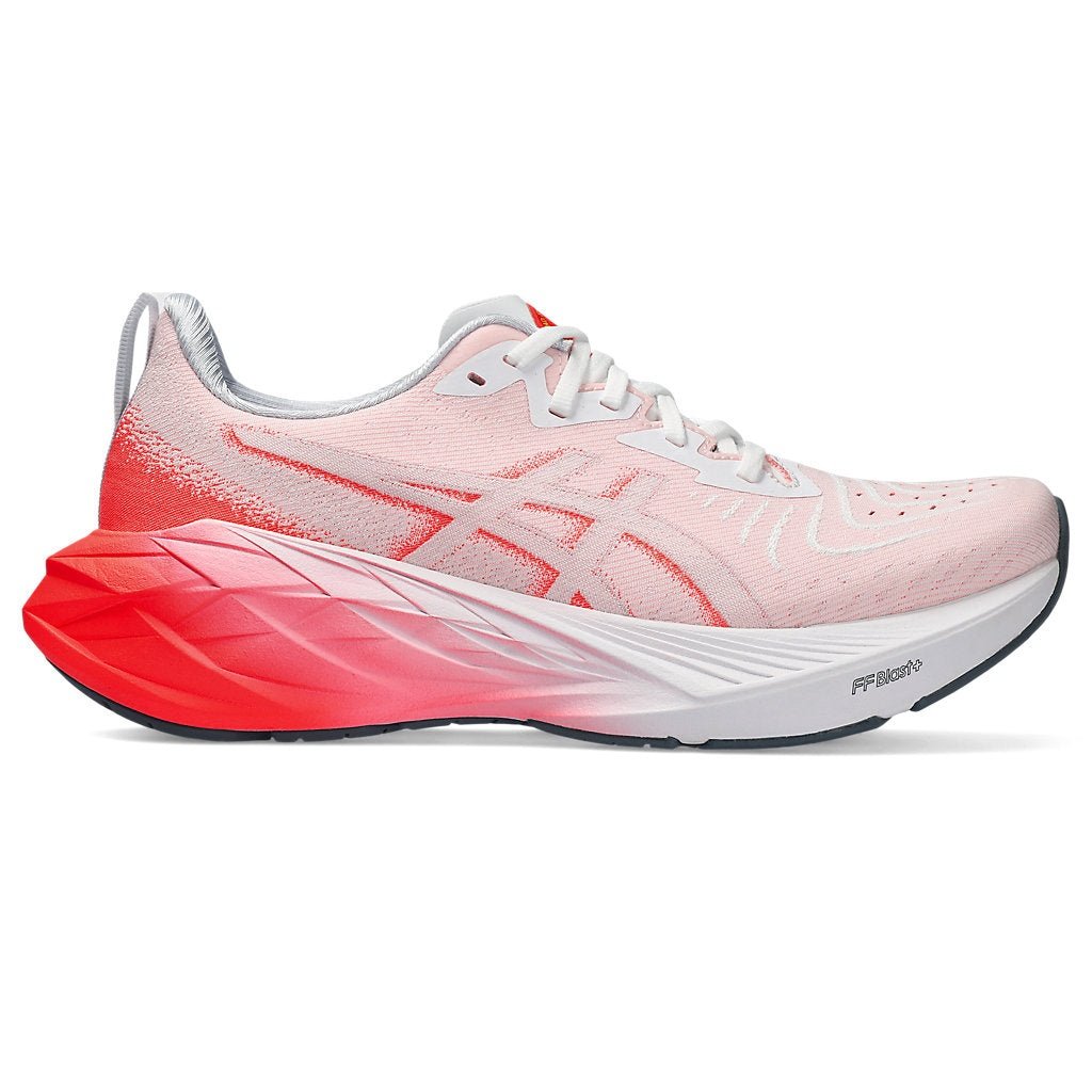 ASICS Novablast 4 Womens FOOTWEAR - Womens Neutral Cushioned WHITE/SUNRISE RED