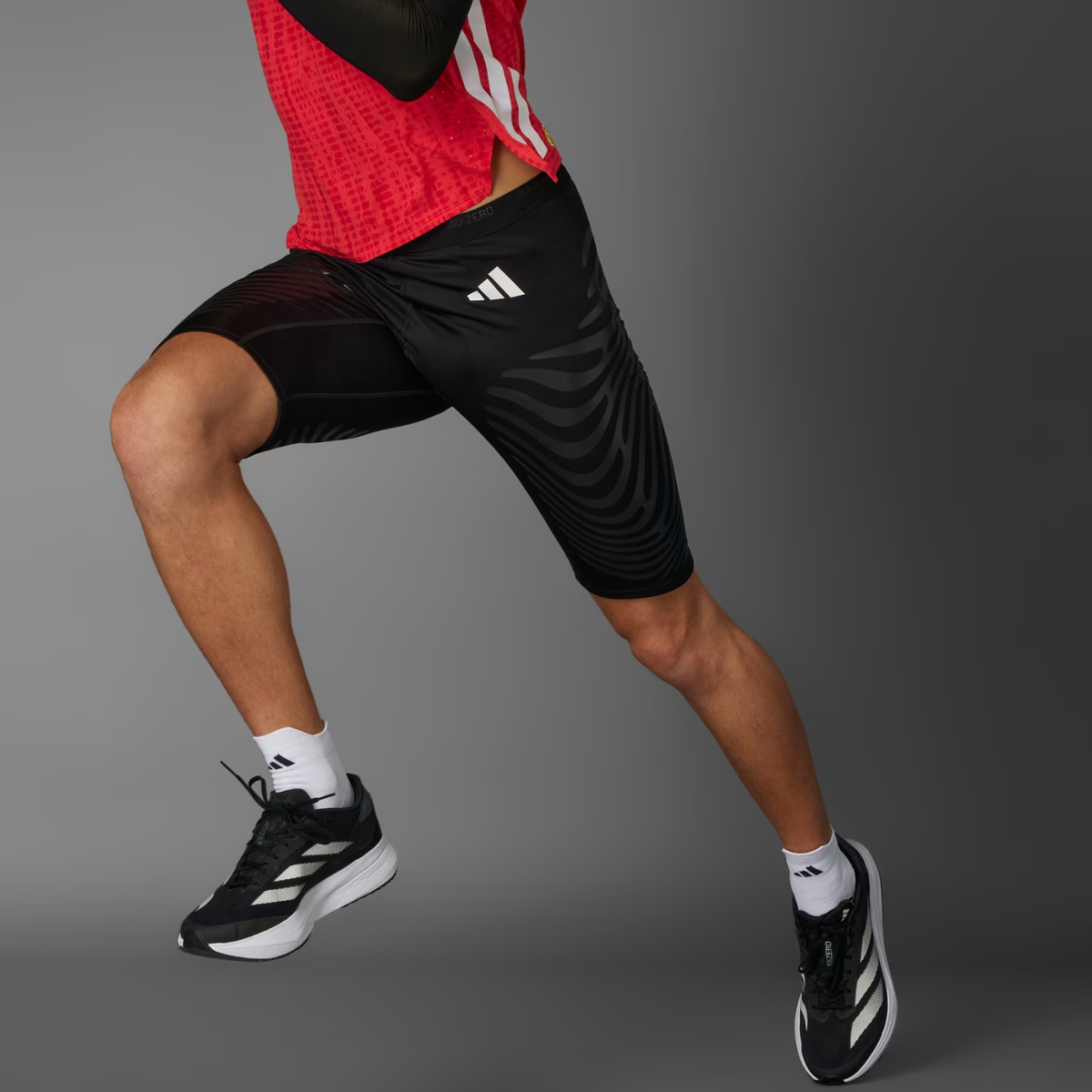 Adizero Control Running Short Leggings Mens APPAREL - Mens Tights BLACK