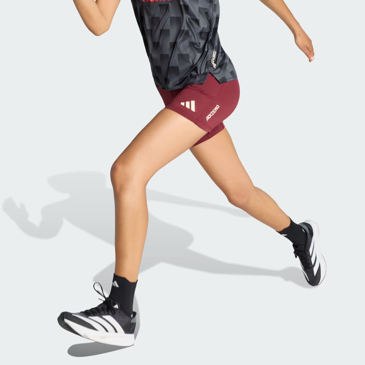 Adizero NYC Running Short Leggings Womens APPAREL - Womens Tights SHADOW RED