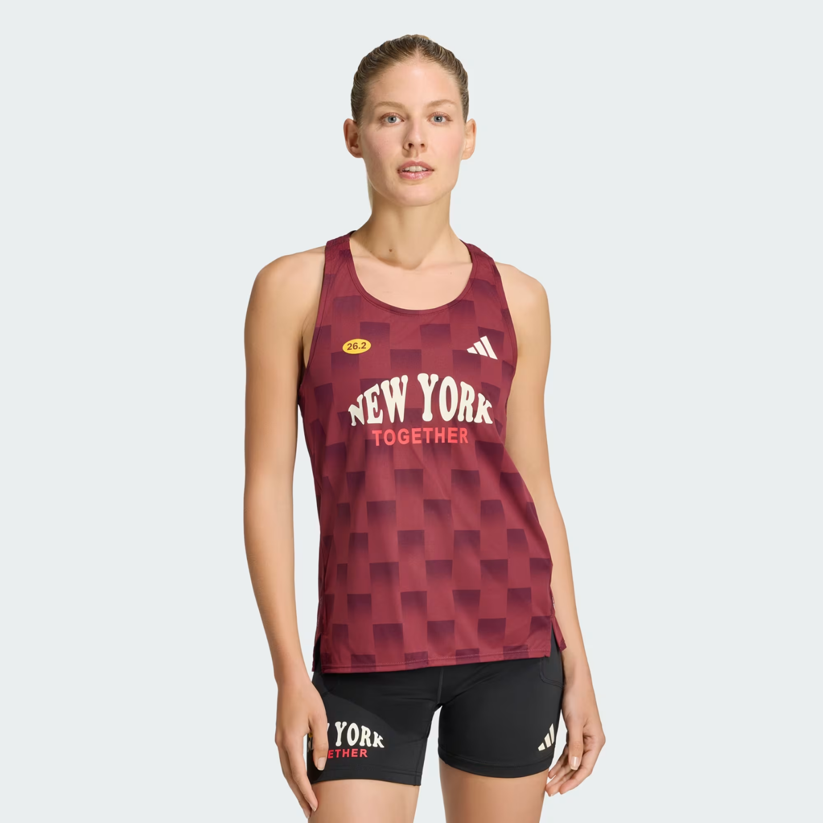 Adizero NYC Running Singlet Womens APPAREL - Womens Singlets SHADOW RED / MAROON