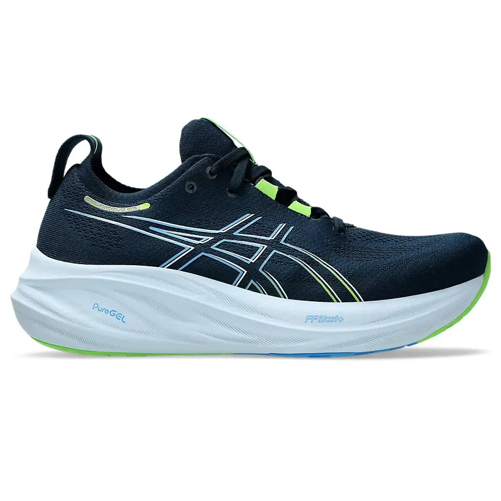 ASICS Gel-Nimbus 26 Mens FOOTWEAR - Mens Neutral Cushioned FRENCH BLUE/ELECTRIC LIME