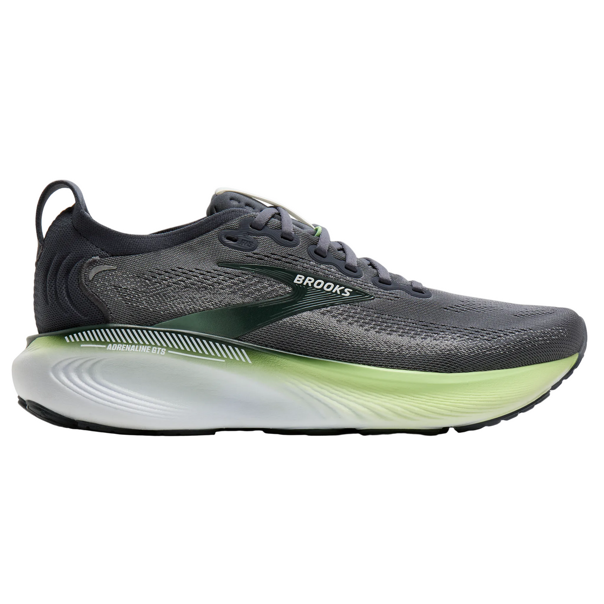 BROOKS Adrenaline GTS 25 Mens Wide FOOTWEAR - Mens Stability GREY/PARADISE GREEN/SPRUCE