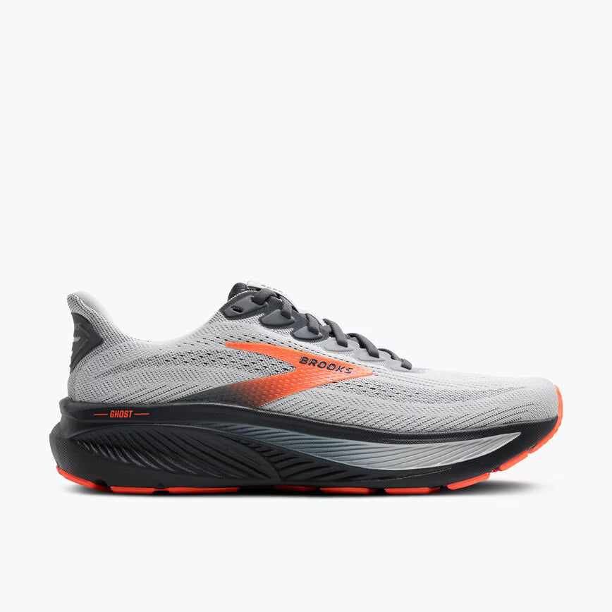 BROOKS Ghost 17 Mens FOOTWEAR - Mens Neutral OYSTER MUSHROOM/ORANGE/EBONY