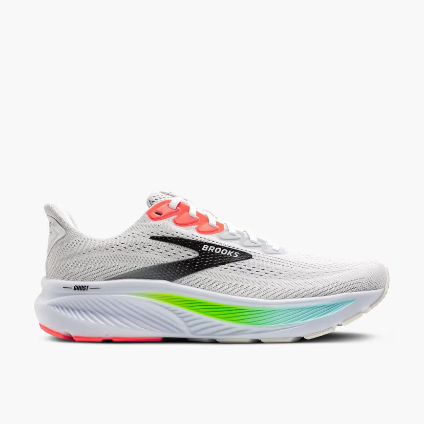 BROOKS Ghost 17 Mens FOOTWEAR - Mens Neutral WHITE/PINK CLAY/GECKO