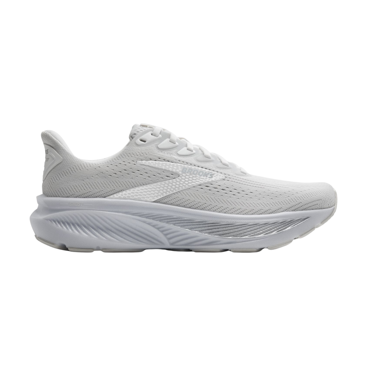 BROOKS Ghost 17 Wide (D) Womens FOOTWEAR - Womens Neutral WHITE/WHITE/GREY