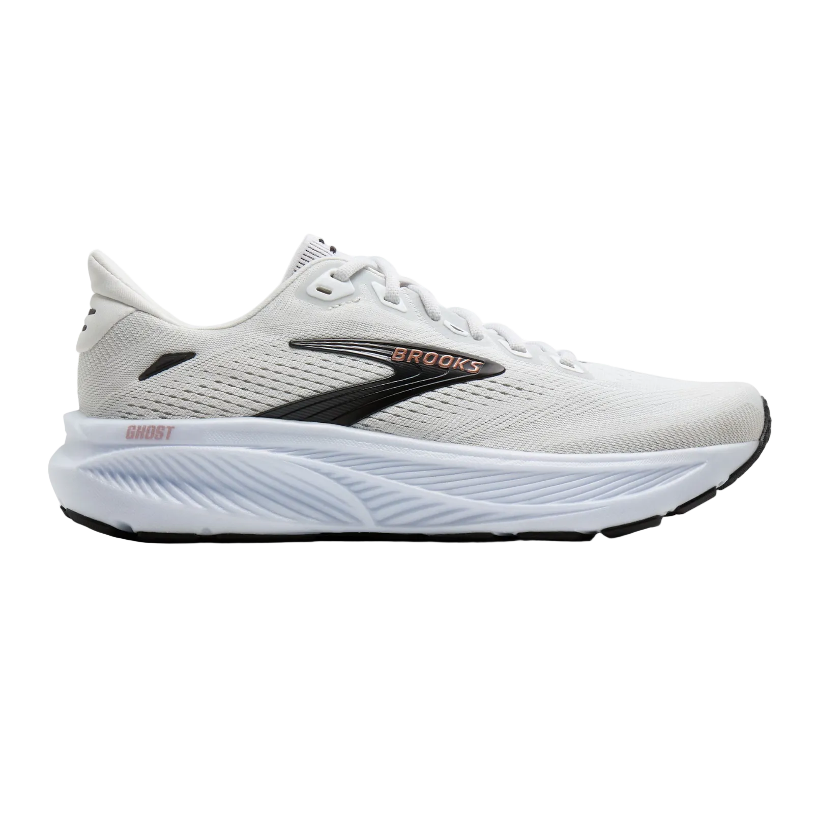 BROOKS Ghost 18 Womens FOOTWEAR - Womens Neutral WHITE/BLACK/ROSE GOLD