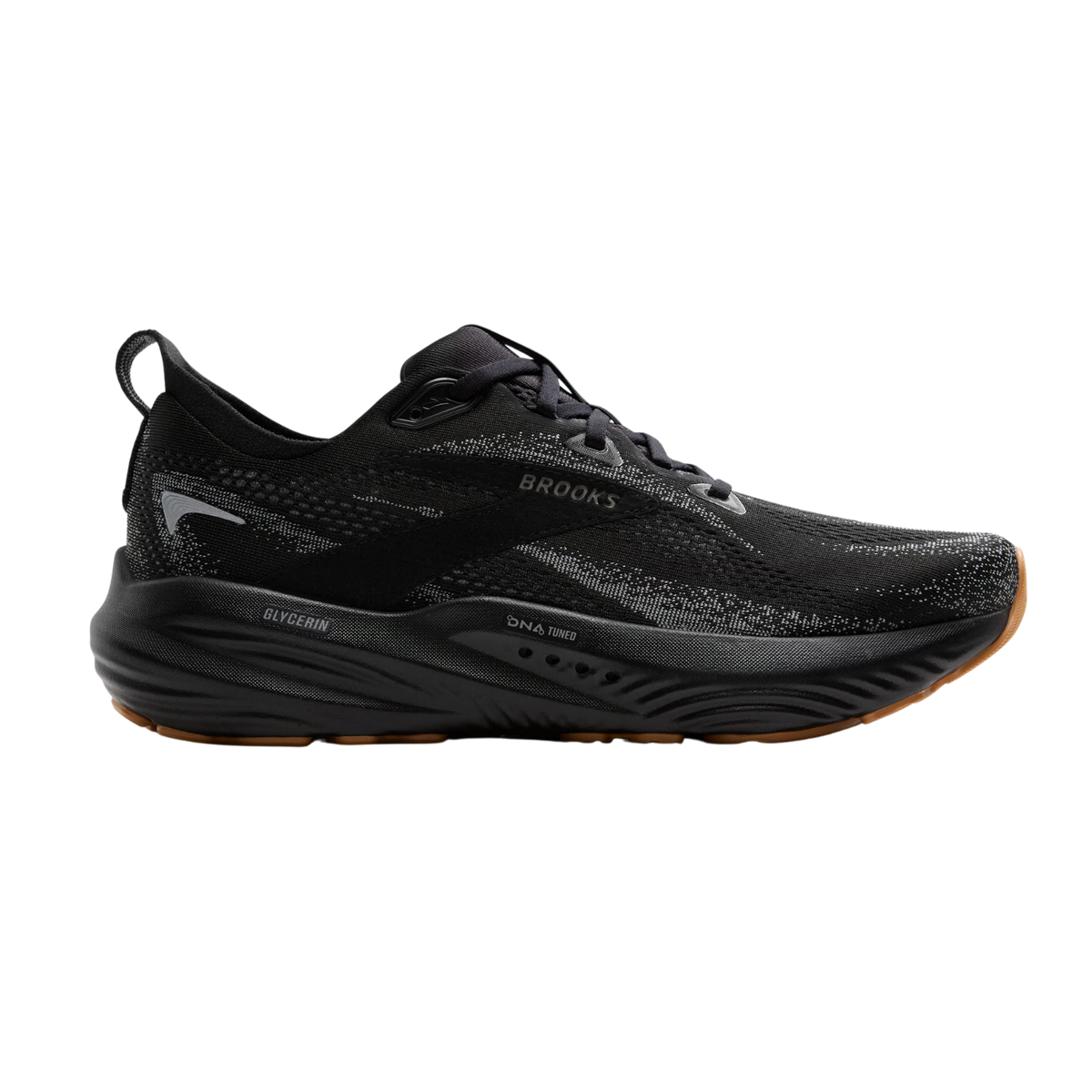 BROOKS Glycerin 22 Mens FOOTWEAR - Mens Neutral Cushioned BLACK/PRIMER GRAY/BISCUIT