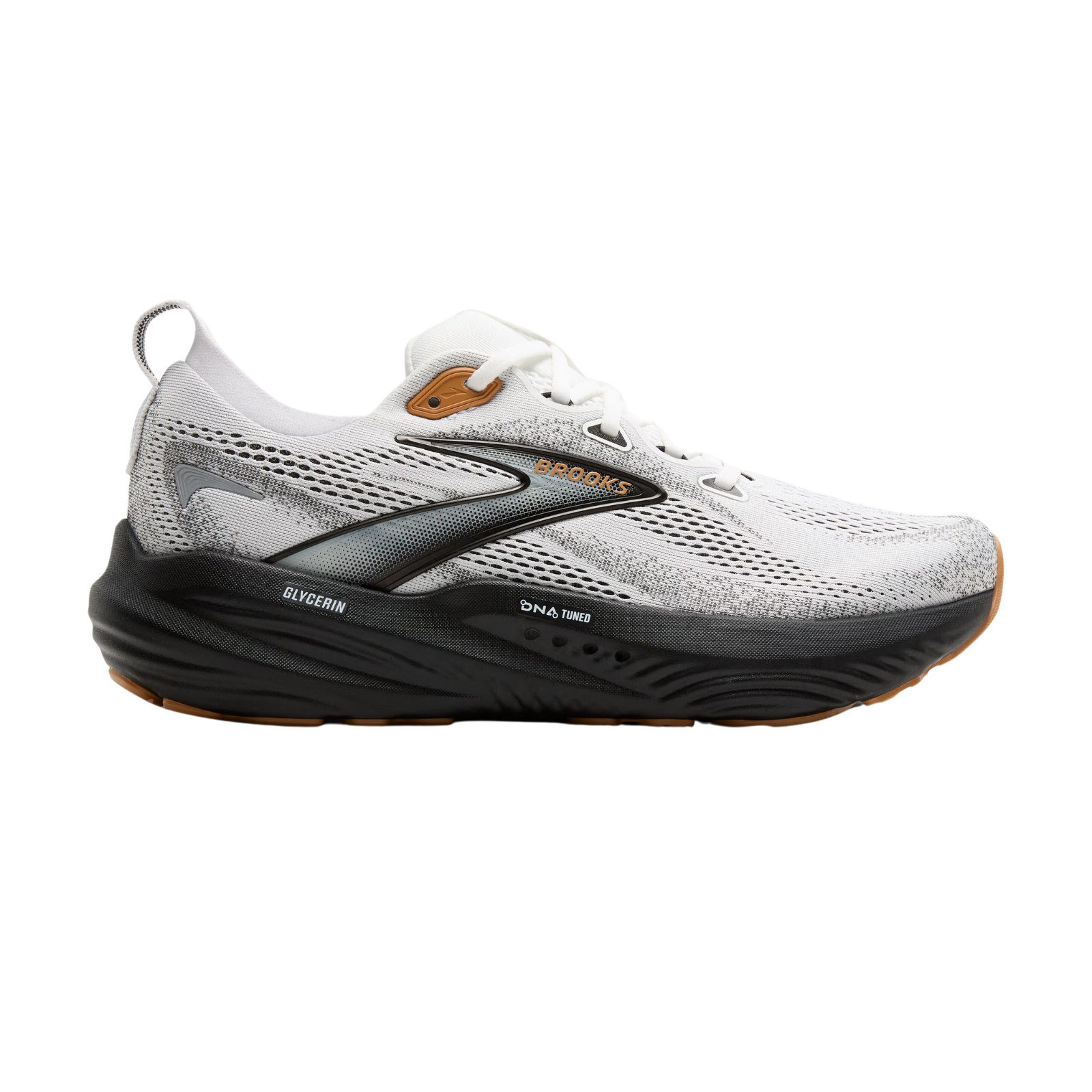 BROOKS Glycerin 22 Wide (2E) Mens FOOTWEAR - Mens Neutral Cushioned WHITE/GREY/BLACK