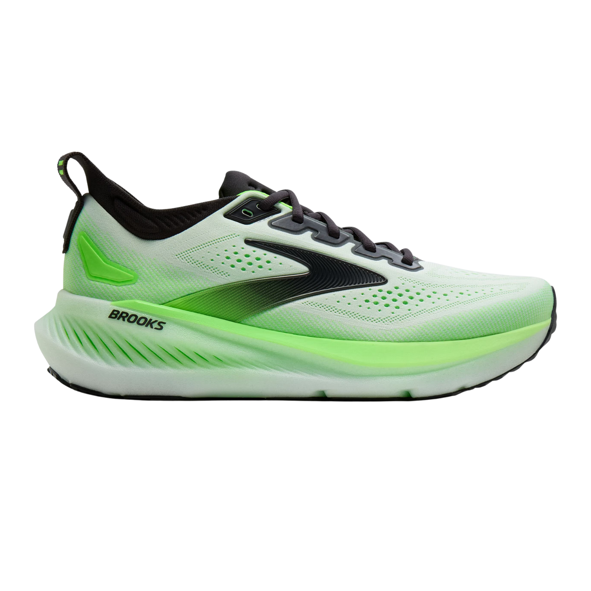 BROOKS Glycerin 23 Men's FOOTWEAR - Mens Neutral Cushioned WHITE/PHANTOM/GREEN GECKO