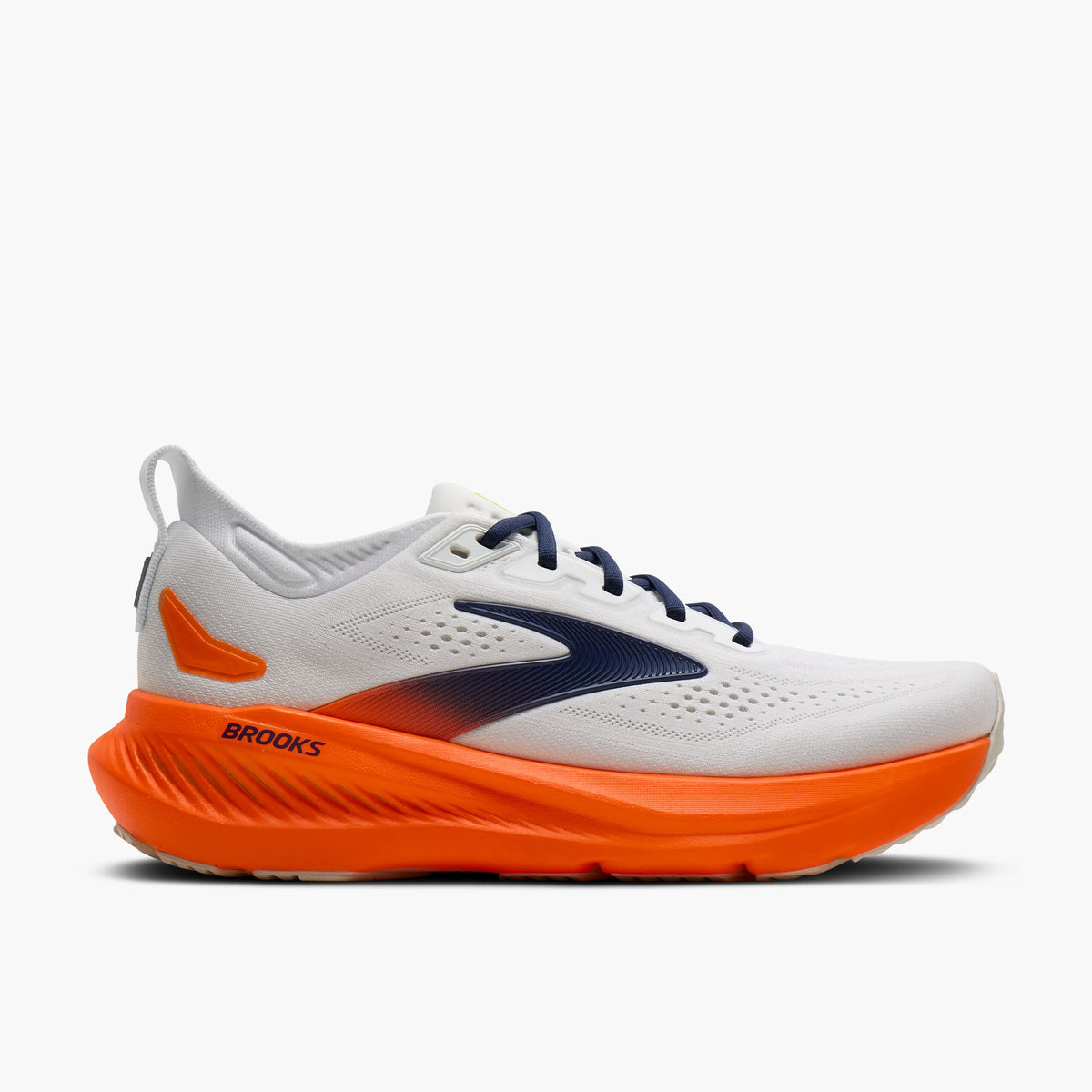 BROOKS Glycerin 23 Mens FOOTWEAR - Mens Neutral Cushioned WHITE/NAVY/ORANGE