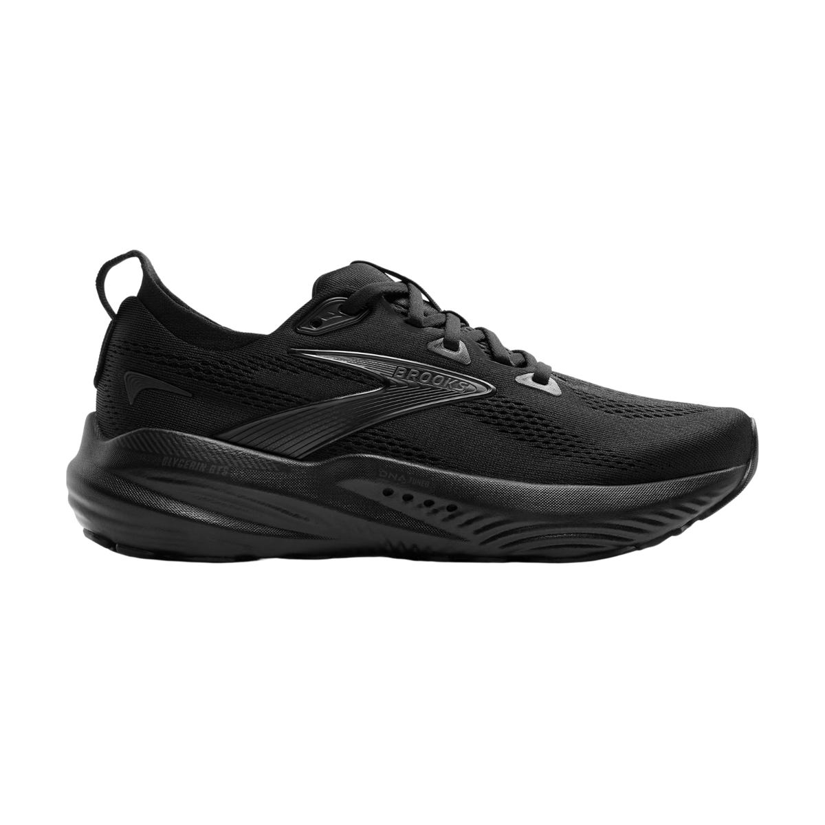 BROOKS Glycerin GTS 22 Wide (2E) Mens FOOTWEAR - Mens Stability Cushioned BLACK/BLACK/EBONY