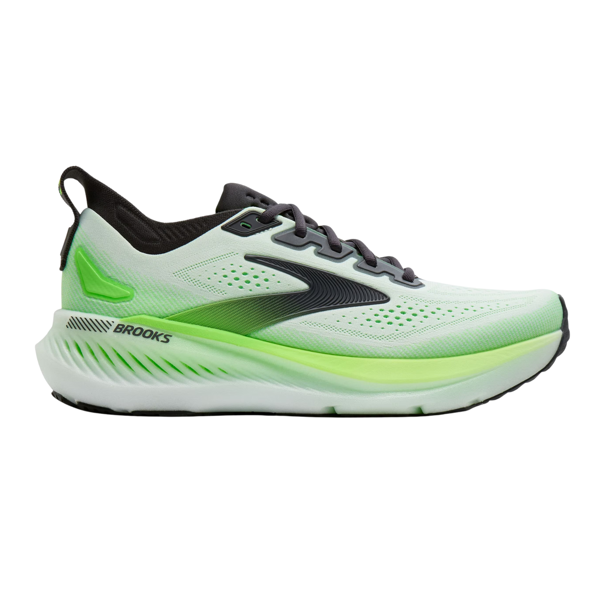 BROOKS Glycerin GTS 23 Mens FOOTWEAR - Mens Stability Cushioned WHITE/PHANTOM/GREEN GECKO