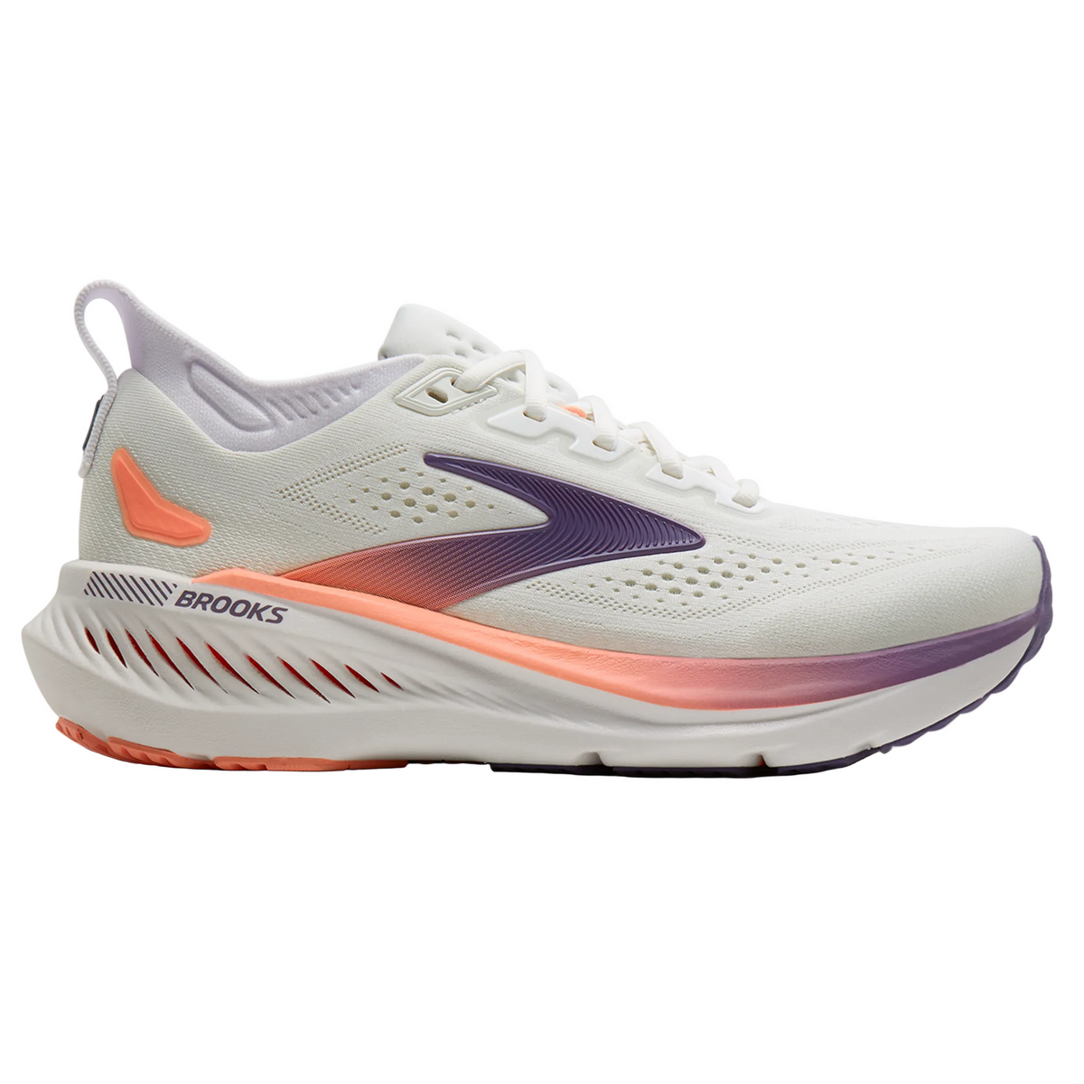 BROOKS Glycerin GTS 23 Womens FOOTWEAR - Womens Stability Cushioned WHITE/MULLED GRAPE/CLEA