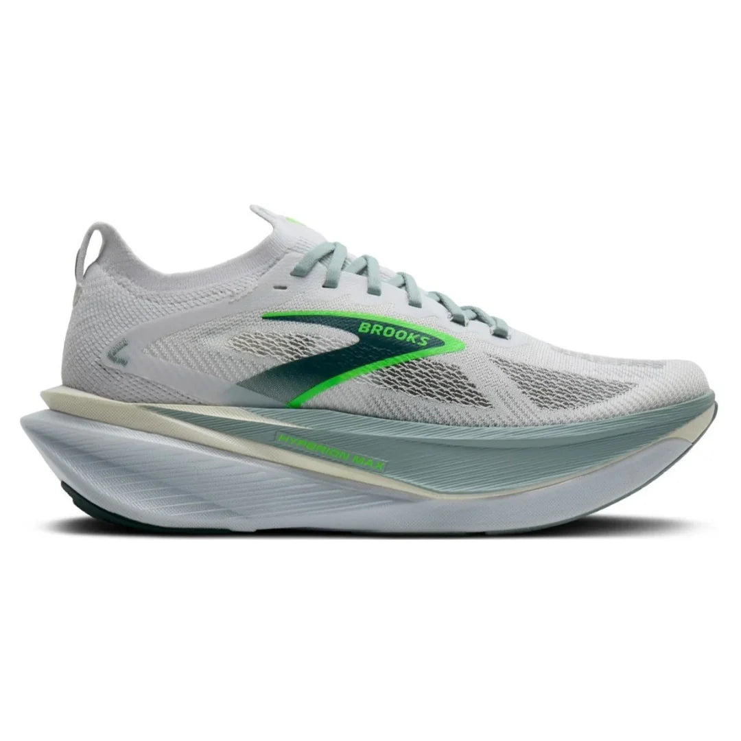 BROOKS Hyperion Max 3 Mens FOOTWEAR - Mens Neutral Cushioned WHITE/GRAY MIST/GREEN