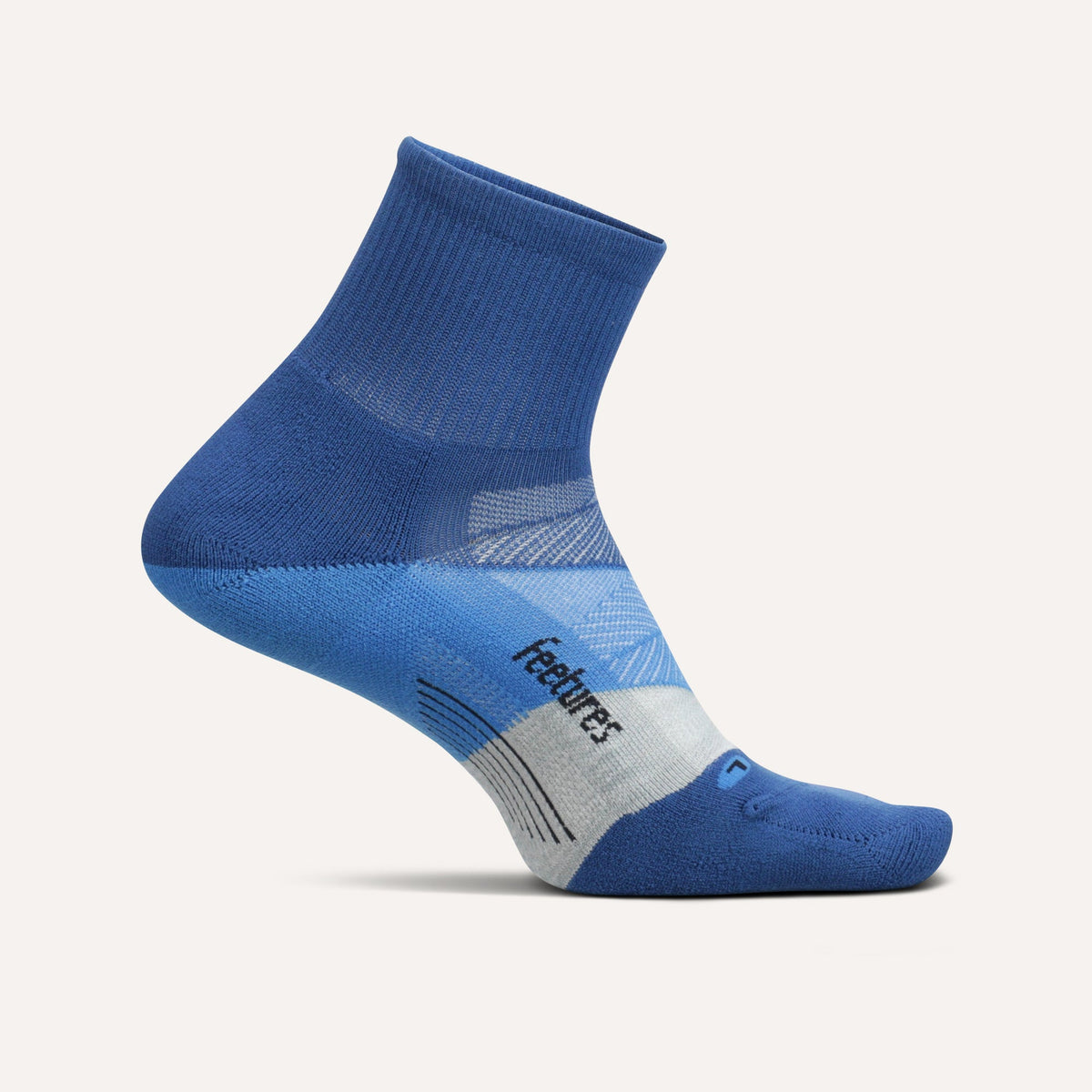 Feetures Elite Light Cushion Quarter GEAR - Socks BUCKLE UP BLUE